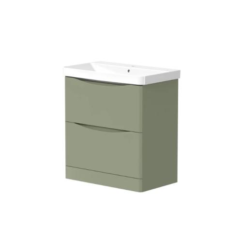Harper & Brooke Portland 780mm 2 drawer Floorstanding Vanity Unit - Savannah Green