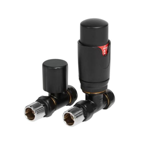 Harper & Brooke TMV Thermostatic Straight Valve - Black