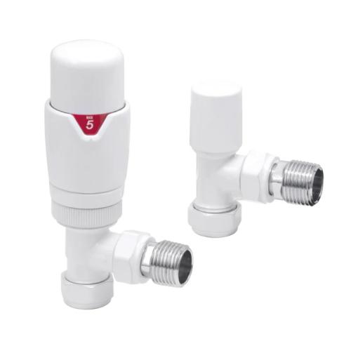 Harper & Brooke TMV Thermostatic Angled Valve - White