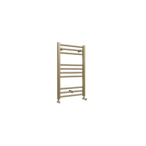 Harper & Brooke Terrano Straight Towel Warmer - Brushed Brass 800mm x 500mm
