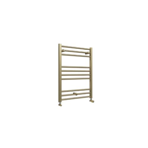 Harper & Brooke Terrano Straight Towel Warmer - Brushed Brass 800mm x 600mm