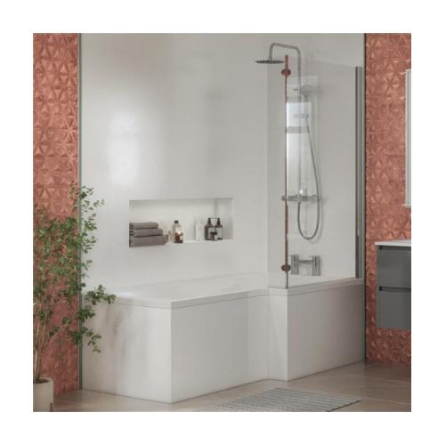 Harper & Brooke Claymore 6mm x 860mm x 1440mm L Shaped Bath Screen