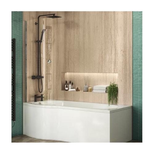 Harper & Brooke Claymore 6mm x 860mm x 1440mm P Shaped Bath Screen