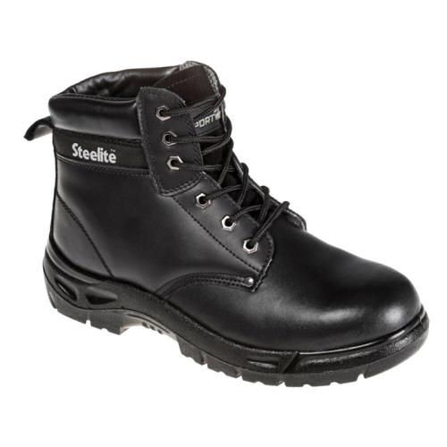 STEEL ACTION LEATHER BLACK SAFETY BOOT - SIZE 11
