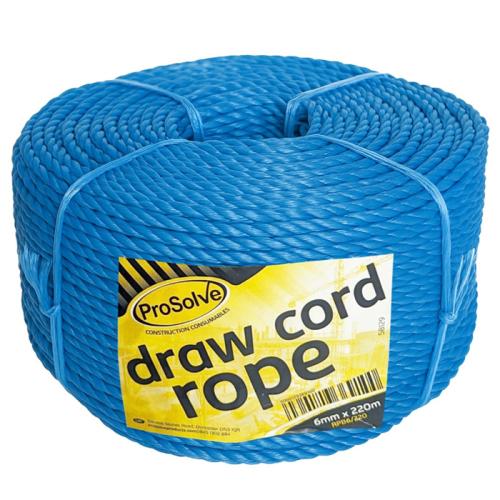 VETO BLUE POLYPROPYLENE ROPE 6MM X 220 METRE COIL - DRAW CORD