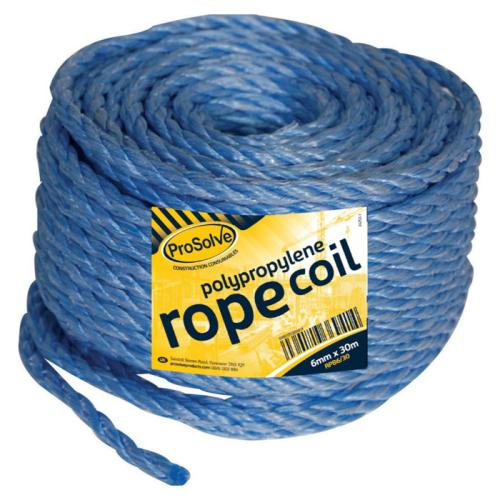 VETO BLUE POLYPROPYLENE ROPE 6MM X 30 METRE COIL