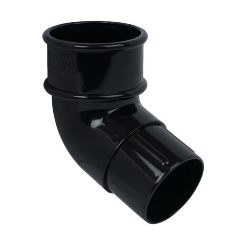 FLOPLAST 50MM MINI ROUND RAINWATER PIPE BEND 112.5DEG BLACK