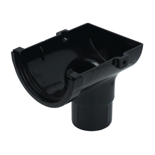 FLOPLAST 76MM MINI H/R RAINWATER STOPEND OUTLET BLACK