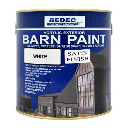Bedec Barn Paint - Satin White - 2.5Ltr