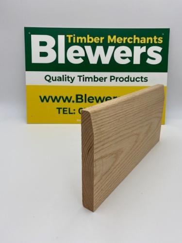 25 x 150mm Nom (18 x 145mm fin) Chamfered / Pencil RND American Red Oak Skirting