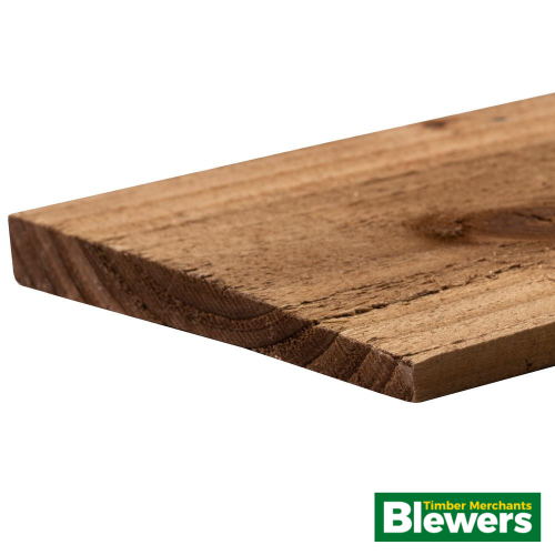 32 x 175mm (2ex) Brown Treated Feather Edge Cladding