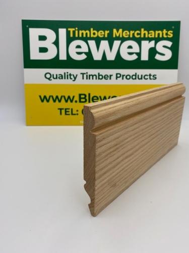 25 x 150mm Nom (18 x 145mm fin) Torus / Ogee American Red Oak Skirting