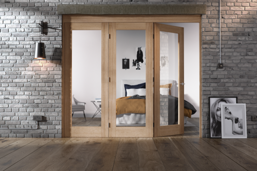 Roomfold 3+0 Unfinished Oak Doors 2130 x 2078mm