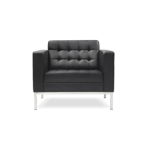 Venice Italian Style Single Seater Sofa in Black 