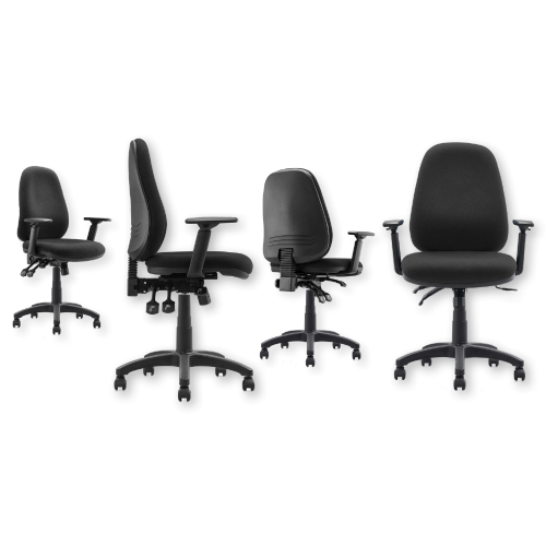 Modena Operator Chair with Seat Slide Black Fabric