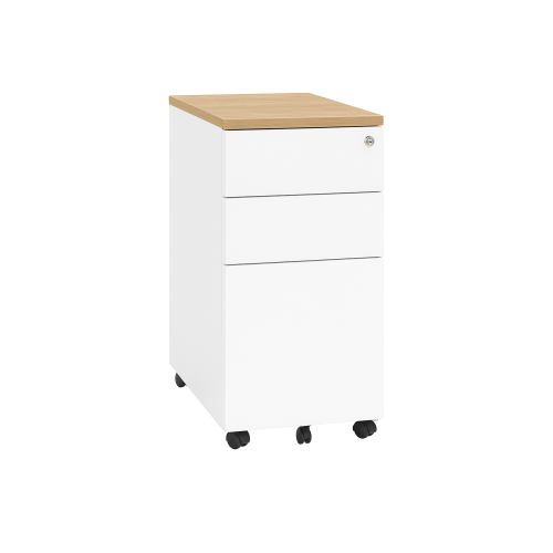 Narrow Mobile Pedestal Wooden Topper