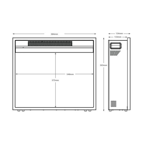 Bemodern Rodwell 22" Inset Wall Mounted Electric Fire 069825