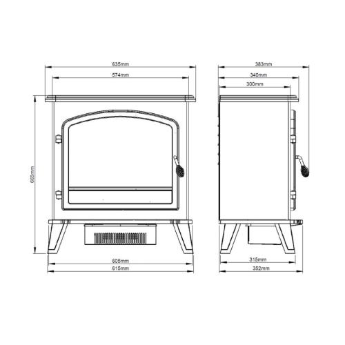 Bemodern Trowpoint Grande Matt Black Freestanding Electric Stove 073628