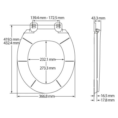 Bemis Kent Thermoplast Ultra-Fix Toilet Seat White 108065000