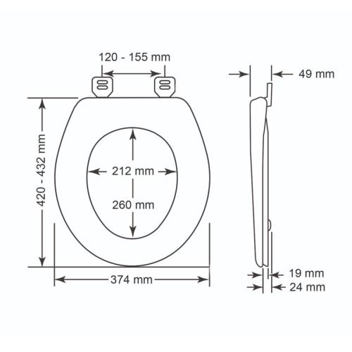 Bemis York Thermoplast Ultra-Fix Toilet Seat White 108070000