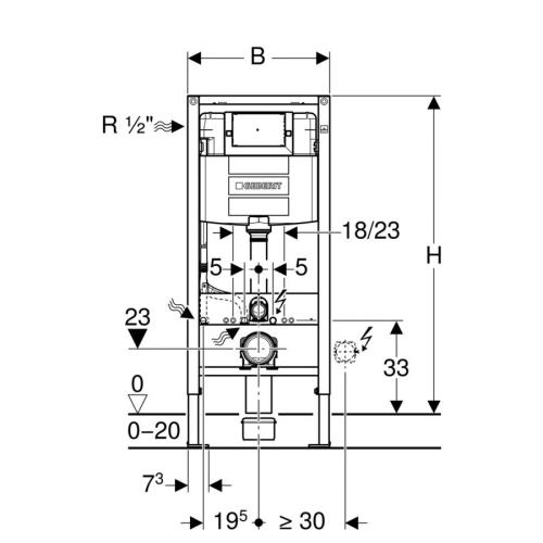 Geberit Duofix 1.12m Frame, UP320 Cistern Included + Chrome Flush Plate 111.061.00.1+115.080.KH.1