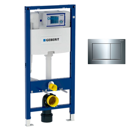 Geberit Duofix 1.12m Frame, UP320 Cistern Included + Chrome Flush Plate 111.061.00.1+115.080.KH.1