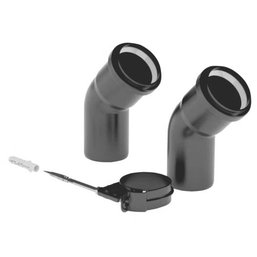 Vaillant VTK Elbow 45 Degree (Pack Of 2) Black 20219551