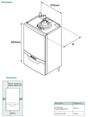 Vaillant ecoTEC Plus 430 Regular Boiler 0010021224