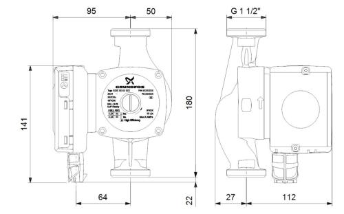 Grundfos UPS2 25-80 Light Commercial Central Heating Pump 98707848