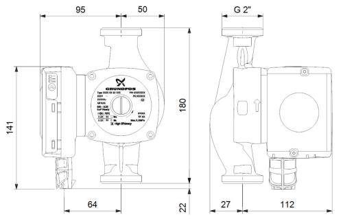Grundfos UPS2 32-80 Light Commercial Central Heating Pump 98707851