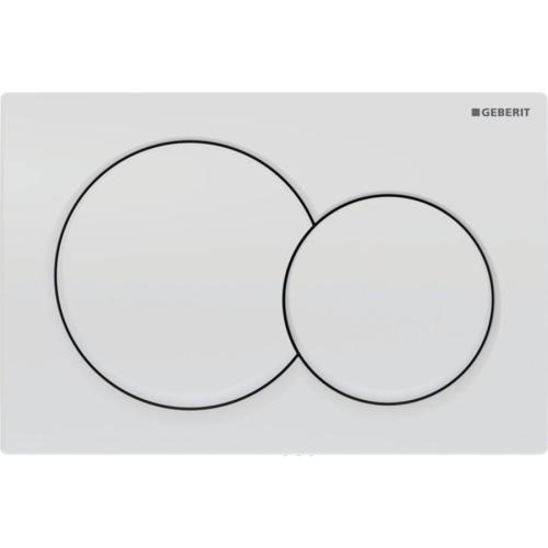 Geberit Alpha01 Round Dual Flush Plate - White 115.035.11.1