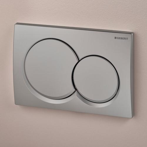 Geberit Alpha01 Round Dual Flush Plate - Matt Chrome 115.035.46.1