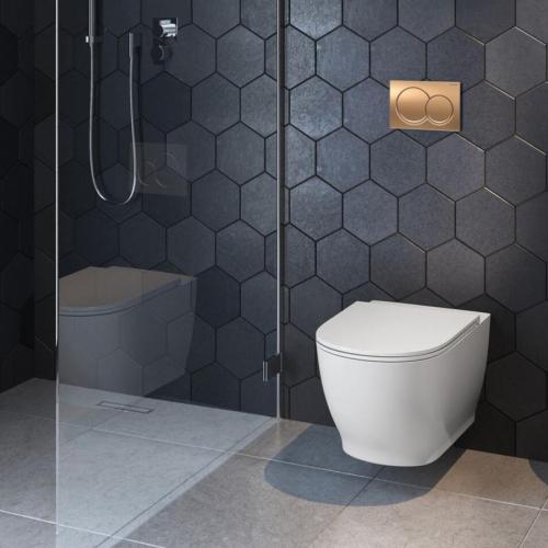 Geberit Alpha01 Round Dual Flush Plate - Red Gold 115.035.QA.1