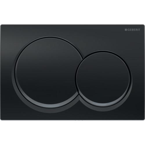 Geberit Alpha01 Round Dual Flush Plate - Black Chrome 115.035.QC.1