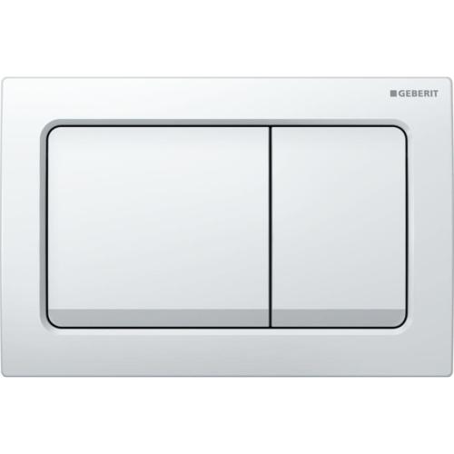 Geberit Alpha01 Square Dual Flush Plate - White 115.055.11.1