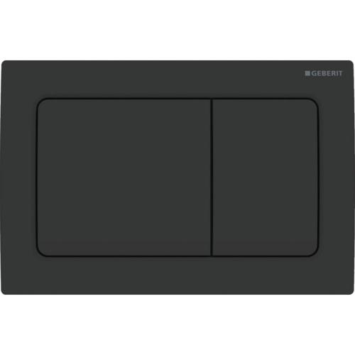 Geberit Alpha01 Square Dual Flush Plate - Matt Black 115.055.14.1