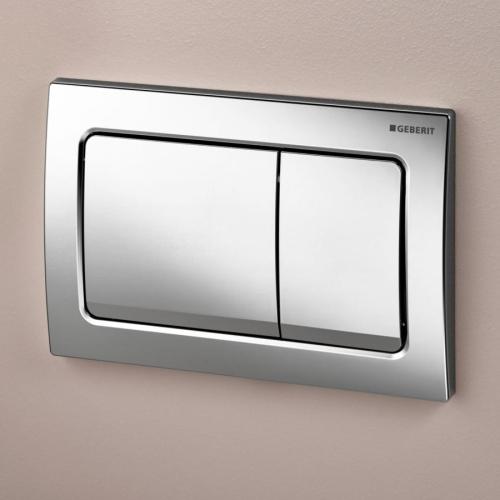 Geberit Alpha01 Square Dual Flush Plate - Chrome 115.055.21.1