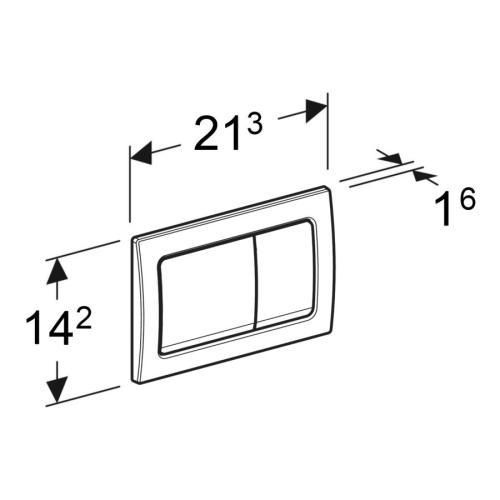 Geberit Alpha01 Square Dual Flush Plate - Matt Chrome 115.055.46.1