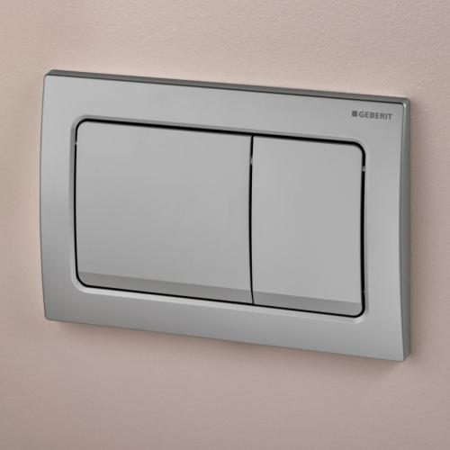 Geberit Alpha01 Square Dual Flush Plate - Matt Chrome 115.055.46.1