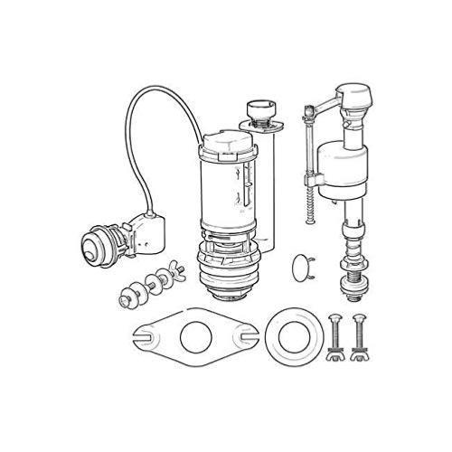 Fluidmaster Fully Height Adjustable & Flush Valve with Chrome Button Universal Cistern PROCP002
