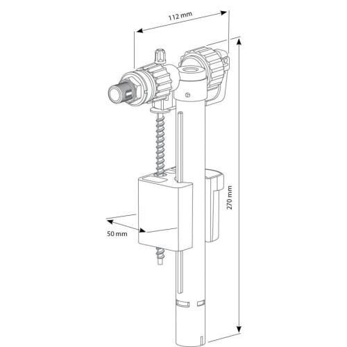 Siamp Monaco 95L 30956510 Universal Side Inlet Cistern Fill Float Valve - 1/2" and 3/8" Brass