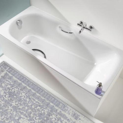 Kaldewei 312 Eurowa 1700 x 700mm Anti-Slip Steel Bath 2 Tap Holes & Grip Holes 119827000001