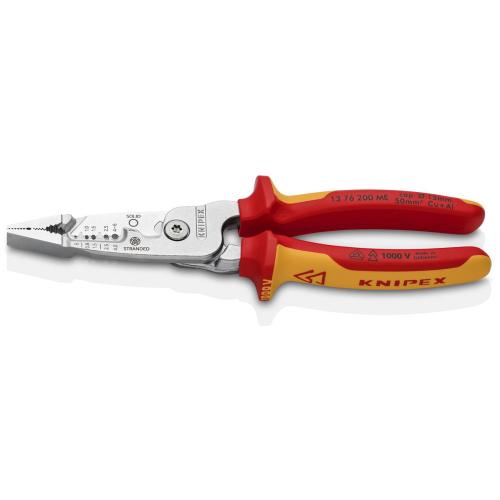 Knipex Wire Stripper Metric Insulated Multi-component Grips VDE Chrome-plated 200mm 13 76 200 ME