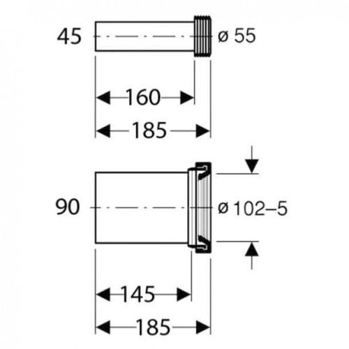 Geberit Duofix Wall Mounted WC Connection Set & Cover Caps 152.426.46.1