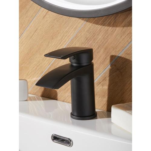 Highlife Coll Black Basin Mixer & Push Waste 17213B