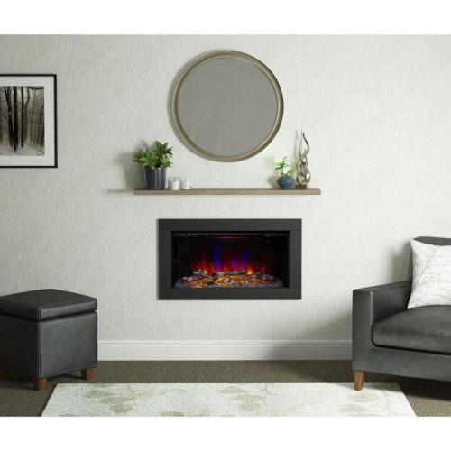 Be Modern Avella Inset Wall Mounted Fire in Matt Black Finish 183075