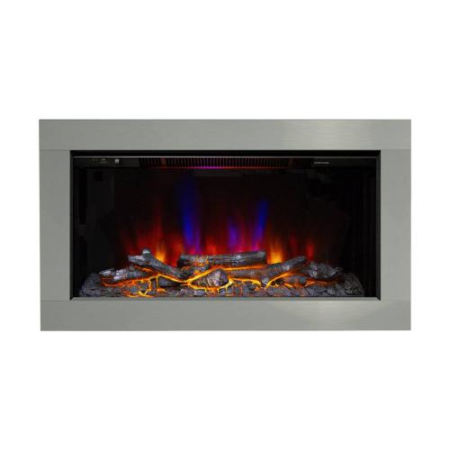 Be Modern Avella Inset Wall Mounted Fire in Brushed Steel Finish 183083