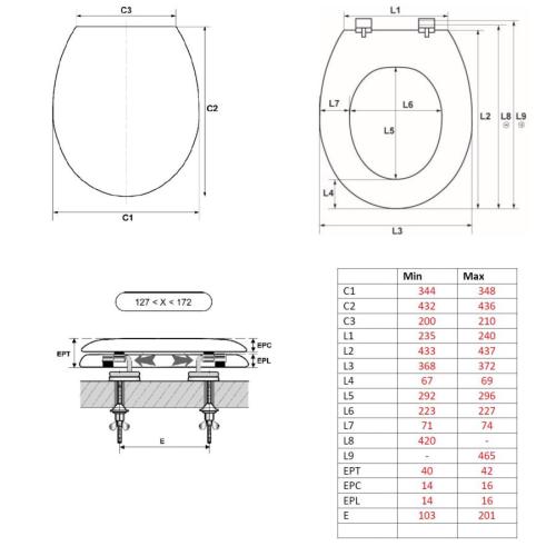 Plumb2u Light Wood Effect Toilet Seat Standard Close