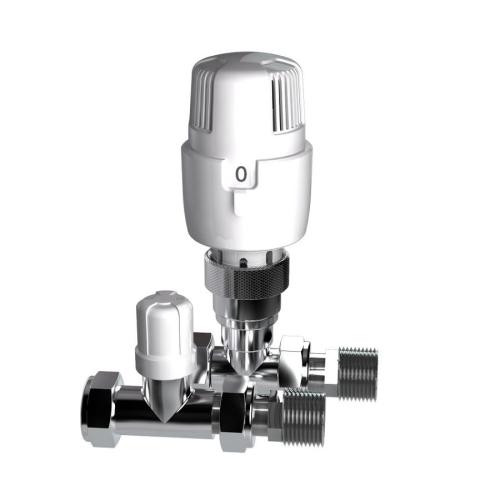 Inta I-THERM+ 15mm Straight Thermostatic Radiator Valve Twin Pack 15TWINS