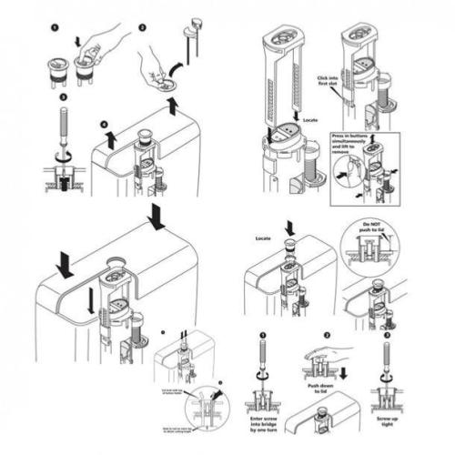 Geberit 240.276.00.1 Type 250 Flush Valve Cistern & Button Lid Attachment